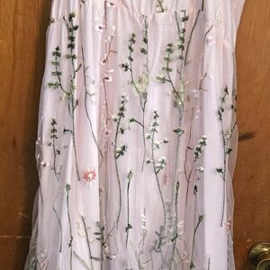 BloomChic Cream Embellished A-Line Midi Dress